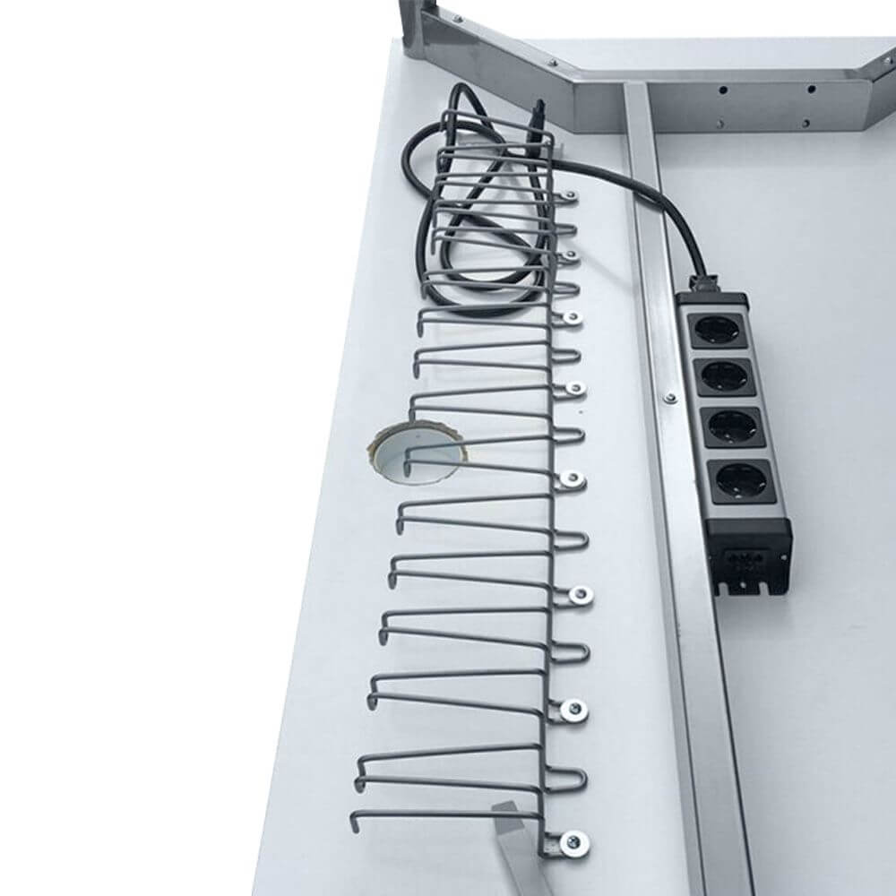 Schreibtisch lichtgrau, 160 cm breit – Bild 2