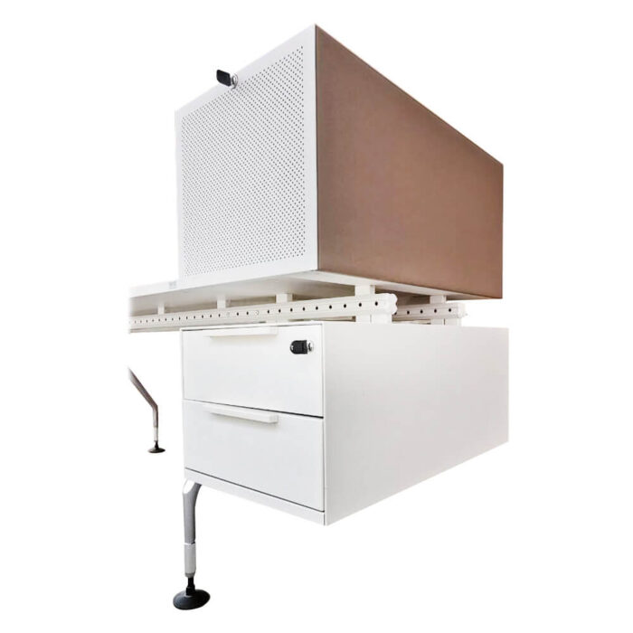 Schreibtisch Vitra 'Ad Hoc' mit Containern, weiß, 200 cm breit – Bild 3