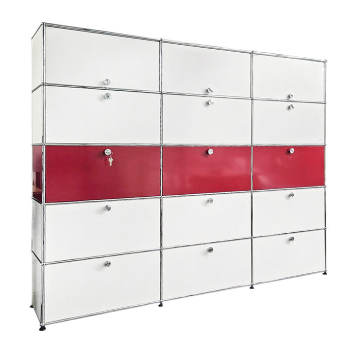 Design-Aktenschrank von USM Haller, 5 OH, Klappen und Auszüge