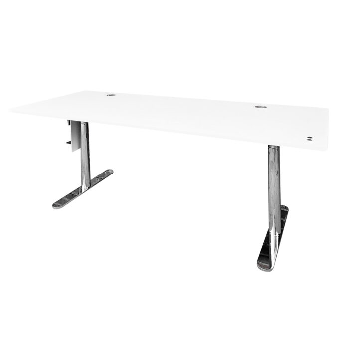Steh-Sitz-Schreibtisch Montana 'HiLow 2', 200 cm, weiß