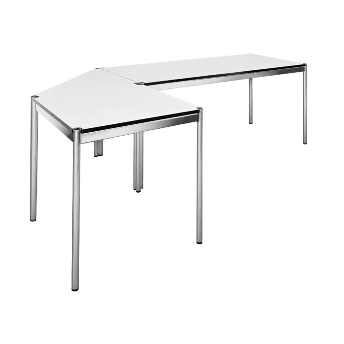 Design Eckschreibtisch-Kombination von USM Haller, weiß