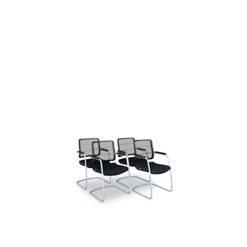 vier gebrauchte Freischwinger der Marke Interstuhl, Modell AirPad 5C35 18