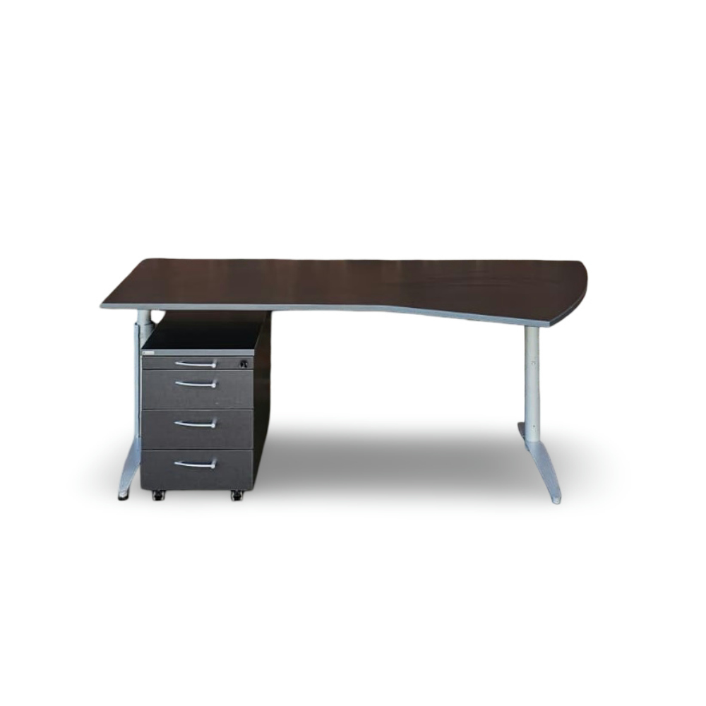 gebrauchtes Palmberg Büroset Schreibtisch + Rollcontainer + Aktenschrank – Bild 2