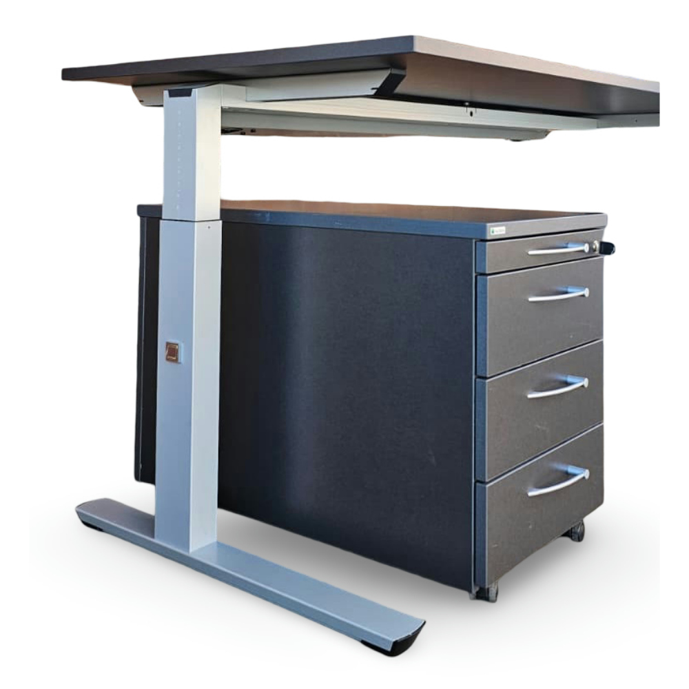 gebrauchtes Palmberg Büroset Schreibtisch easy push + Rollcontainer – Bild 4