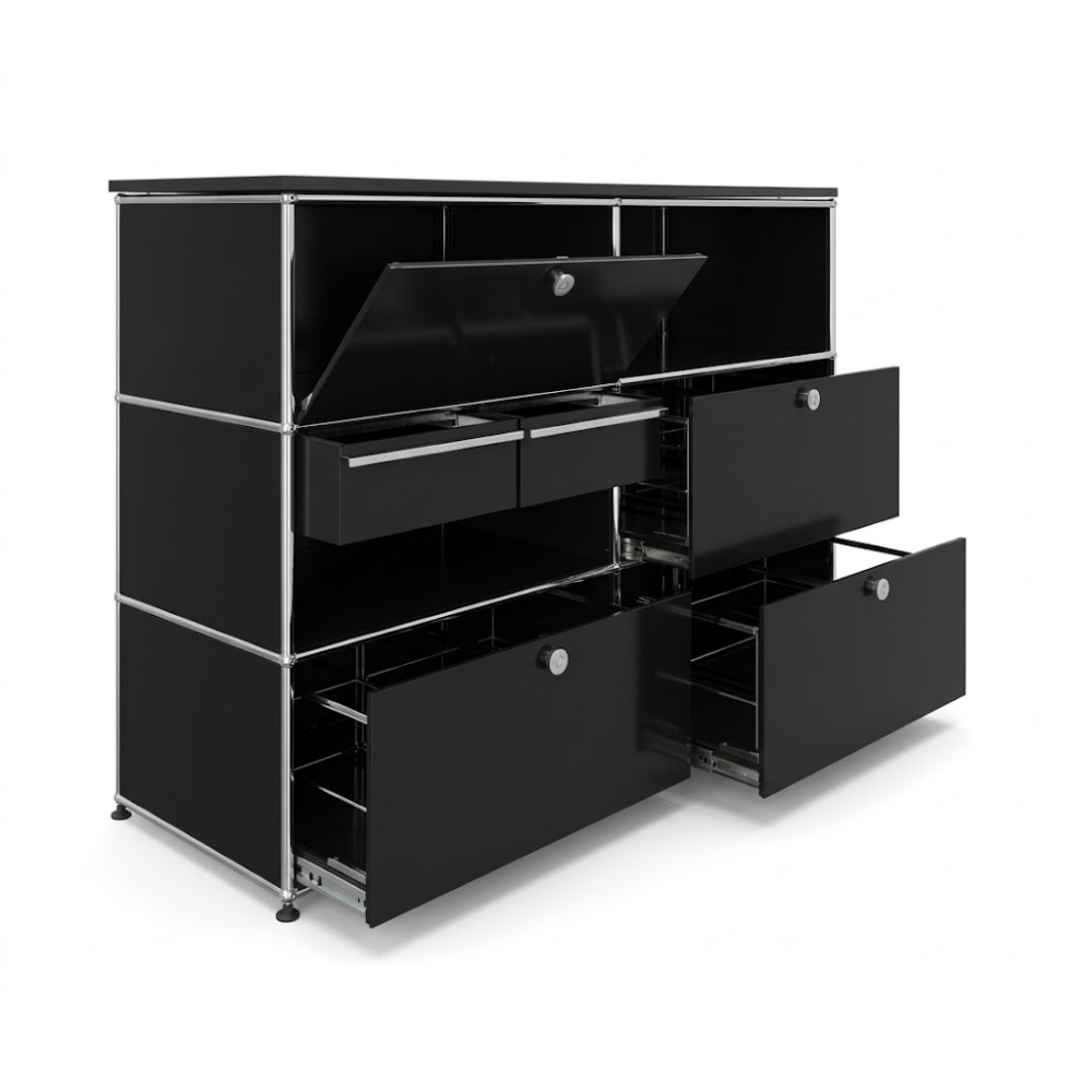 Gebrauchtes SET USM Haller Möbel Tisch Rollcontainer Schrank – Bild 4