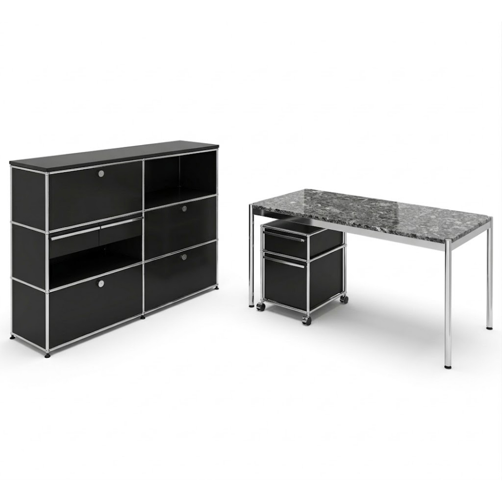 Gebrauchtes SET USM Haller Möbel Tisch Rollcontainer Schrank