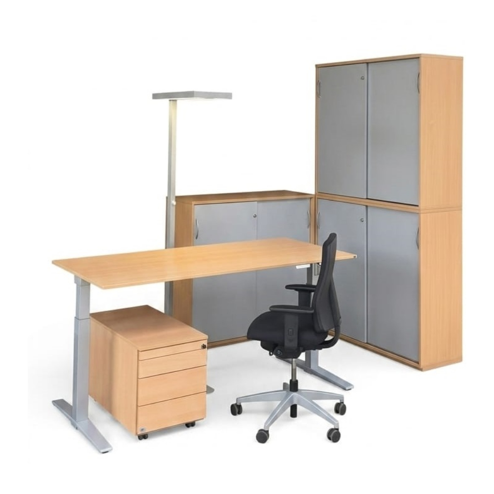 SET - Gebrauchte Büromöbel, Schreibtisch, Aktenschrank, Drehstuhl, Rollcontainer